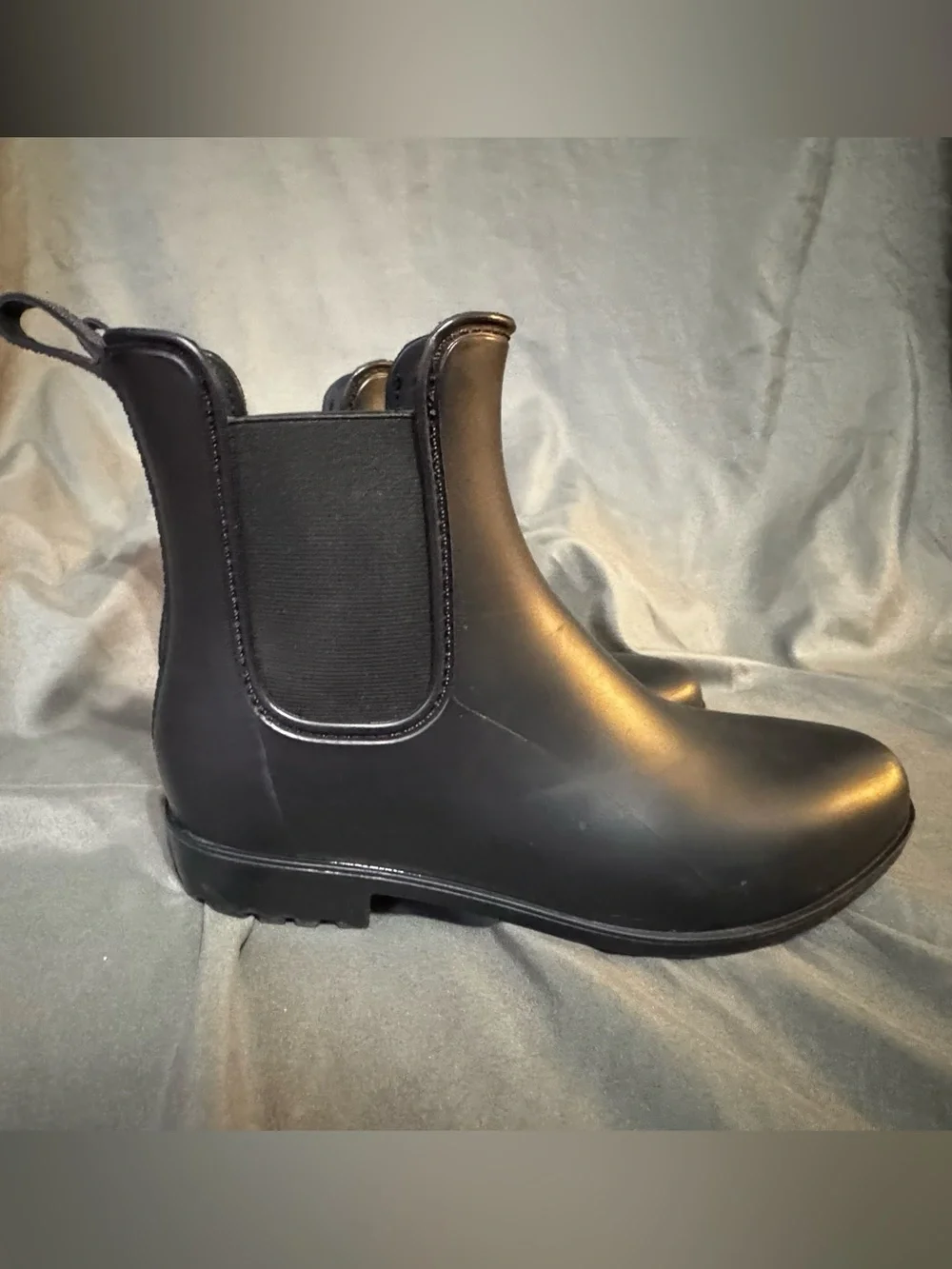 Women’s Black Chelsea Rain Boots - Slip-On Waterproof Ankle Boots